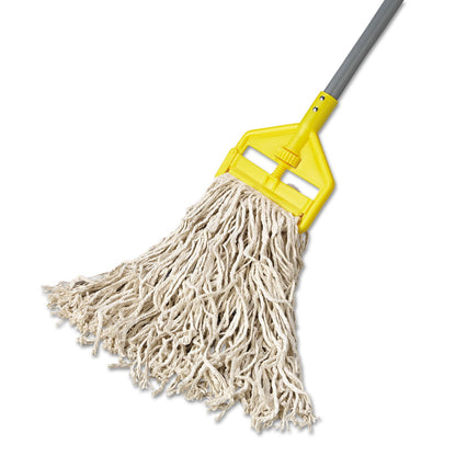 Rubbermaid Economy Cut-End Cotton Wet Mop Head, 16oz, 1" Band, White, 12/Carton