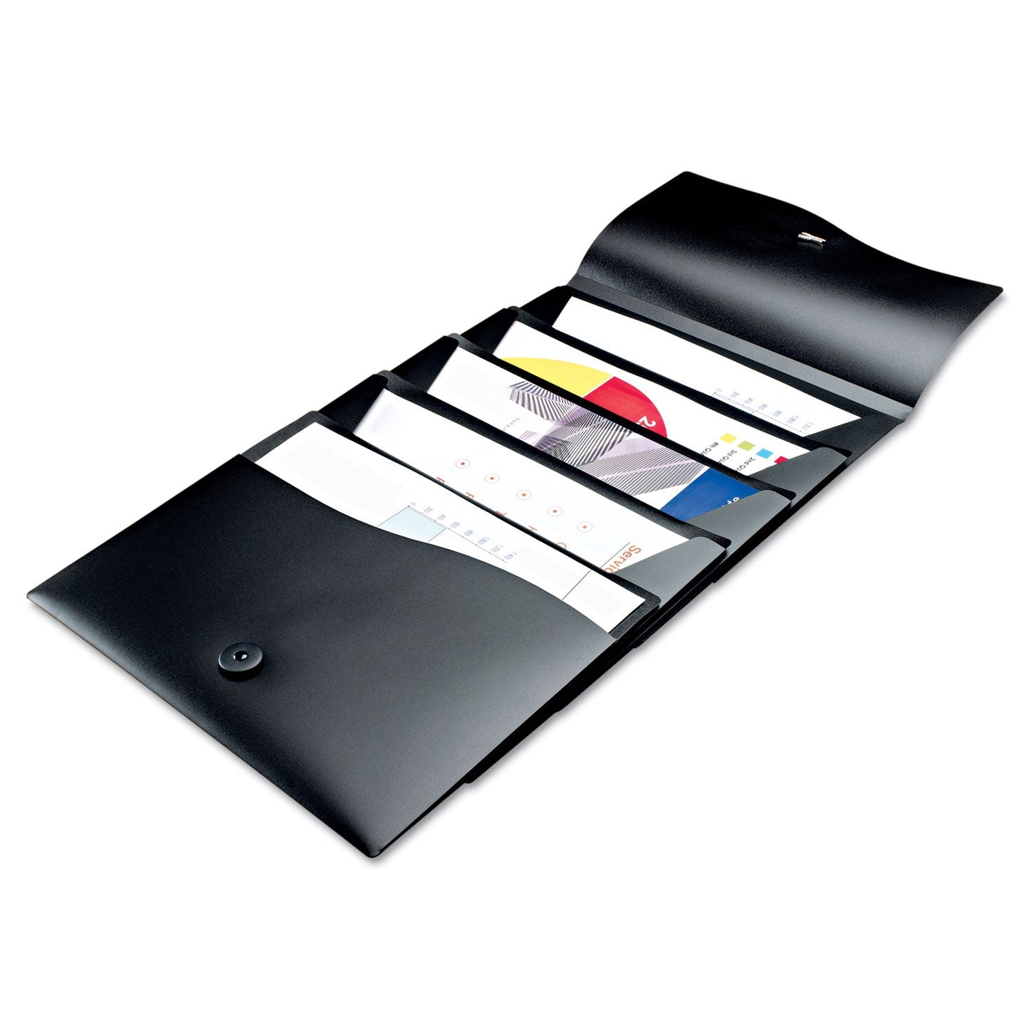 Avery Slide and View Expanding File, 5 Sections, Cord/Hook Closure, Letter Size, Black