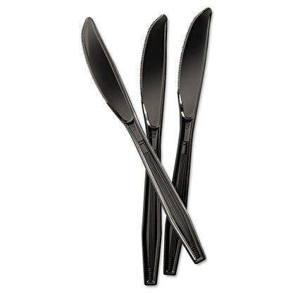 Boardwalk Heavyweight Polystyrene Cutlery, Knife, Black, 1000/Carton