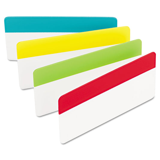 Post-it Solid Color Tabs, 1/3-Cut, Assorted Colors, 3" Wide, 24/Pack