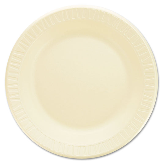 Dart Laminated Foam Dinnerware, Plates, 10.25" dia, Honey, 125/Pack, 4 Packs/Carton