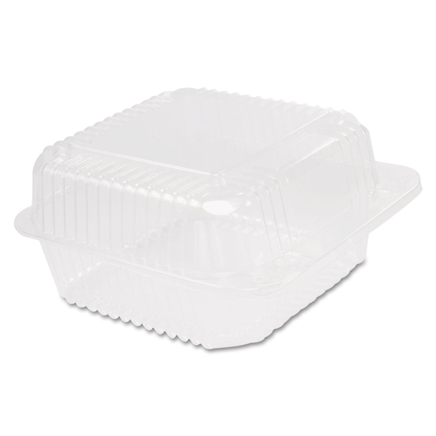 Dart StayLock Clear Hinged Lid Containers, 6.5 x 6.1 x 3, Clear, Plastic, 125/Pack, 4 Packs/Carton
