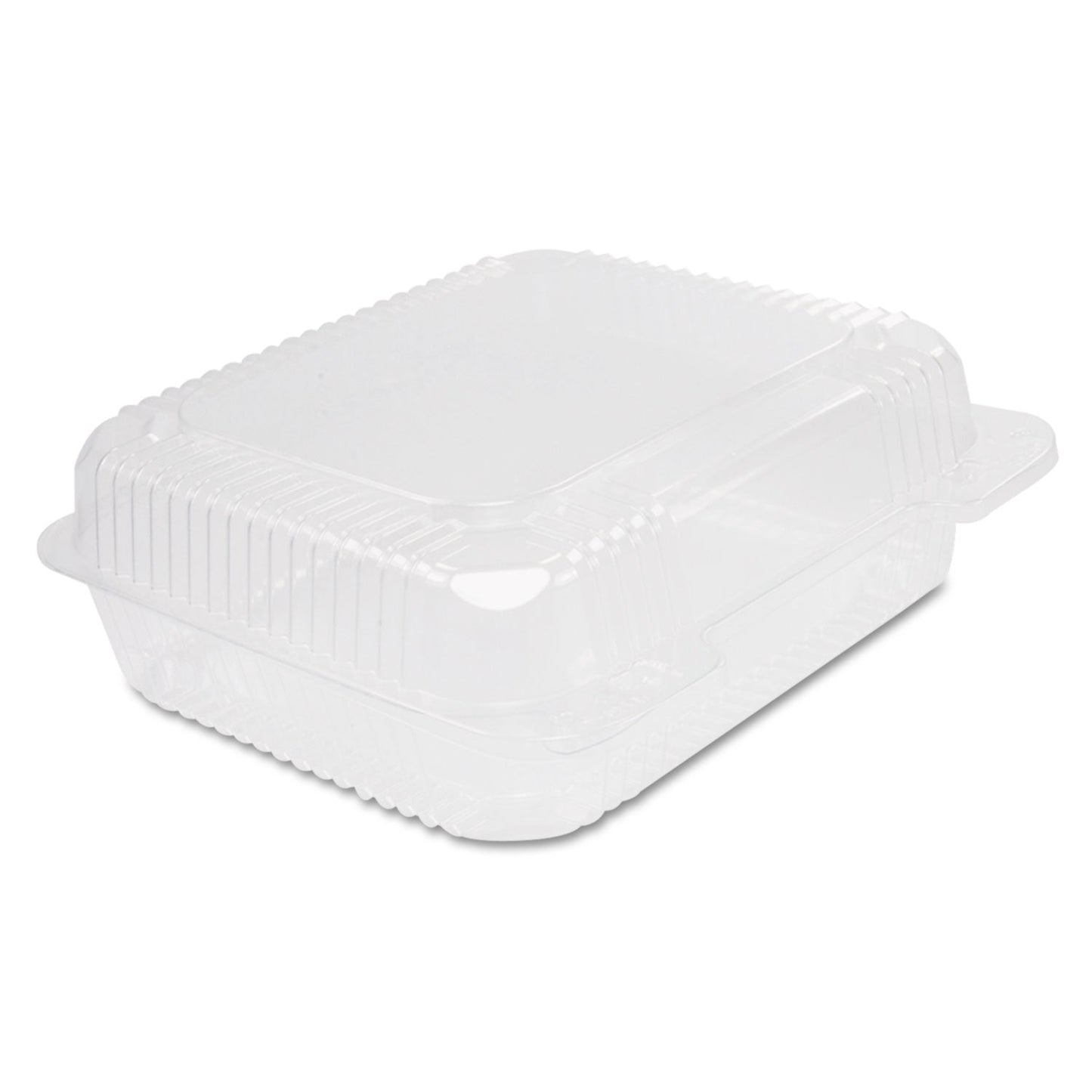Dart StayLock Clear Hinged Lid Containers, 7.8 x 8.3 x 3, Clear, Plastic, 125/Bag, 2 Bags/Carton