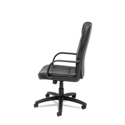Alera Sparis Executive High-Back Swivel/Tilt Bonded Leather Chair, Supports Up to 275 lb, 18.11" to 22.04" Seat Height, Black