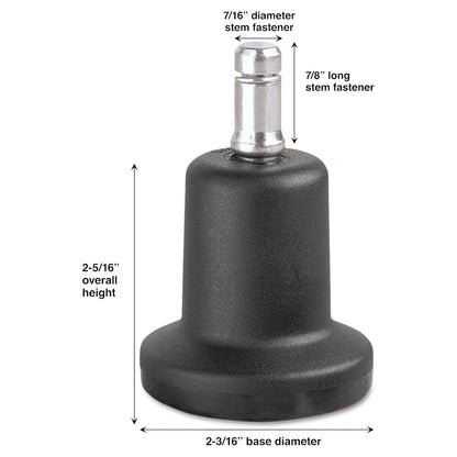 Master Caster High Profile Bell Glides, Grip Ring Type B Stem, 2.19" x 2.31" Glide, Matte Black, 5/Set