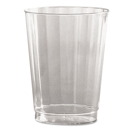 WNA Classic Crystal Plastic Tumblers, 10 oz, Clear, Fluted, Tall, 20/Pack, 12 Packs/Carton