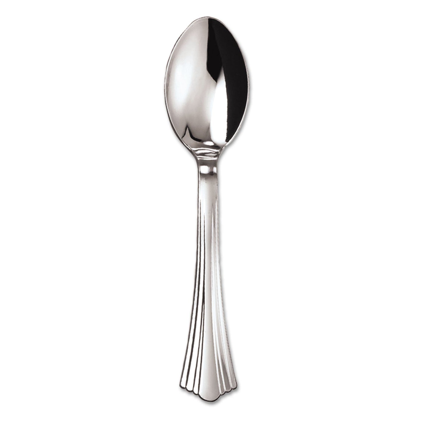 WNA Heavyweight Plastic Spoons, Silver, 6 1/4", Reflections Design, 600/Carton