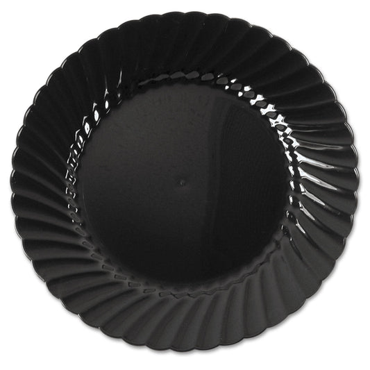 WNA Classicware Plastic Plates, 6" dia, Black, 10/Pack, 18 Packs/Carton