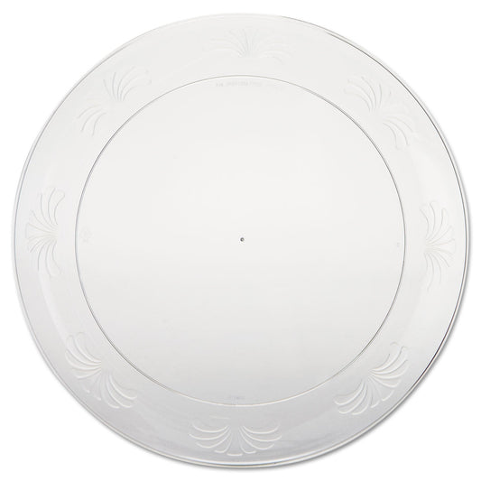 WNA Designerware Plastic Plates, 9" dia, Clear, 10 Pack, 18 Packs/Carton
