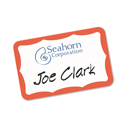 Avery Printable Adhesive Name Badges, 3.38 x 2.33, Red Border, 100/Pack