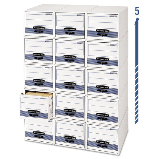 Bankers Box STOR/DRAWER STEEL PLUS Extra Space-Savings Storage Drawers, 10.5" x 25.25" x 5.25", White/Blue, 12/Carton