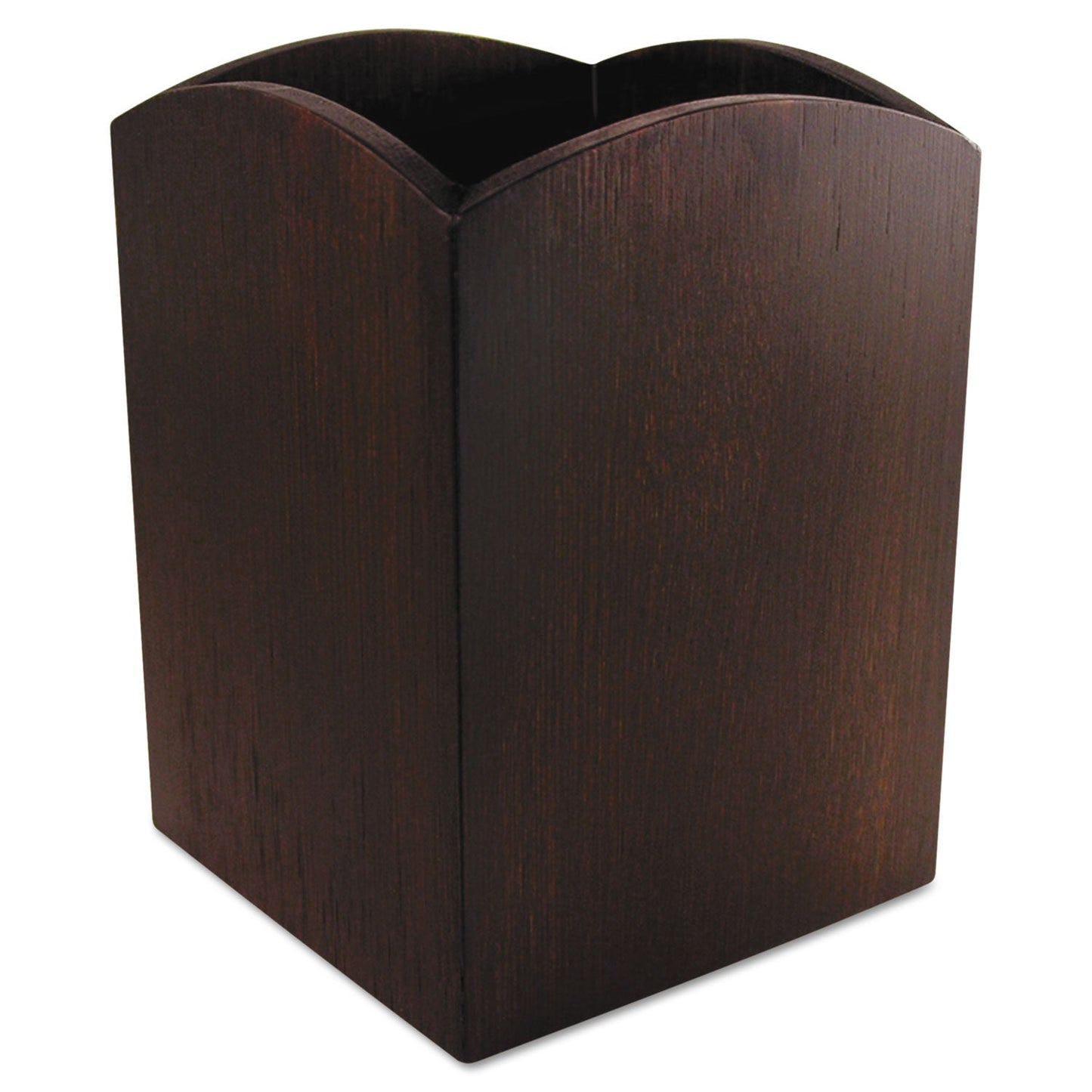 Artistic Bamboo Curved Pencil Cup, 3" Diameter x 4.25"h, Espresso Brown