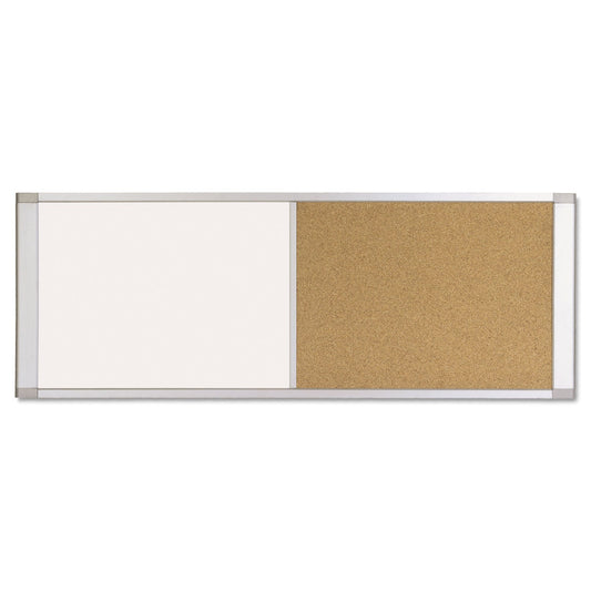 MasterVision Combo Cubicle Workstation Dry Erase/Cork Board, 36x18, Silver Frame