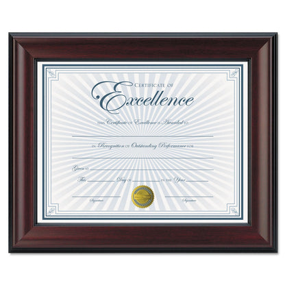 DAX Rosewood Document Frame, Wall-Mount, Plastic, 8.5 x 11