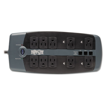 Tripp Lite Protect It! Surge Protector, 10 AC Outlets, 8 ft Cord, 2,395 J, Black