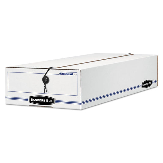 Bankers Box LIBERTY Check and Form Boxes, 9.5" x 23.75" x 4.5", White/Blue, 12/Carton