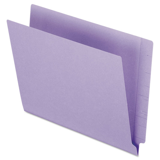 Pendaflex Colored End Tab Folders with Reinforced Double-Ply Straight Cut Tabs, Letter Size, 0.75" Expansion, Purple, 100/Box