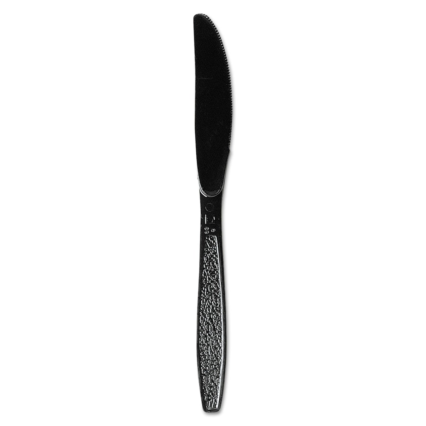 Dart Guildware Heavyweight Plastic Knives, Black, 1000/Carton
