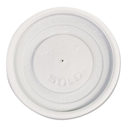 Dart Polystyrene Vented Hot Cup Lids, Fits 4 oz Cups, White, 100/Pack, 10 Packs/Carton