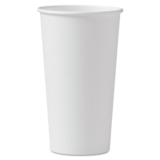 Dart Polycoated Hot Paper Cups, 20 oz, White, 600/Carton