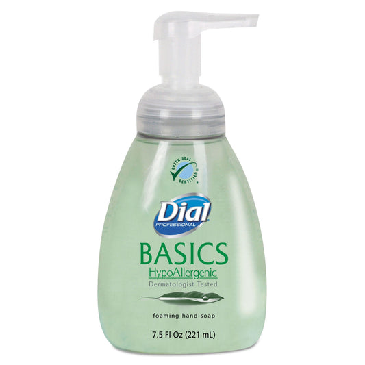 Dial Basics Hypoallergenic Foaming Hand Wash, Honeysuckle, 7.5 oz Pump