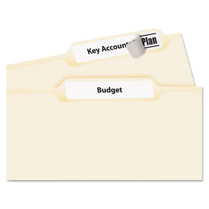 Avery Permanent TrueBlock File Folder Labels with Sure Feed Technology, 0.66 x 3.44, White, 30/Sheet, 60 Sheets/Box