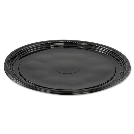 WNA Caterline Casuals Thermoformed Platters, 12" Diameter, Black. Plastic, 25/Carton
