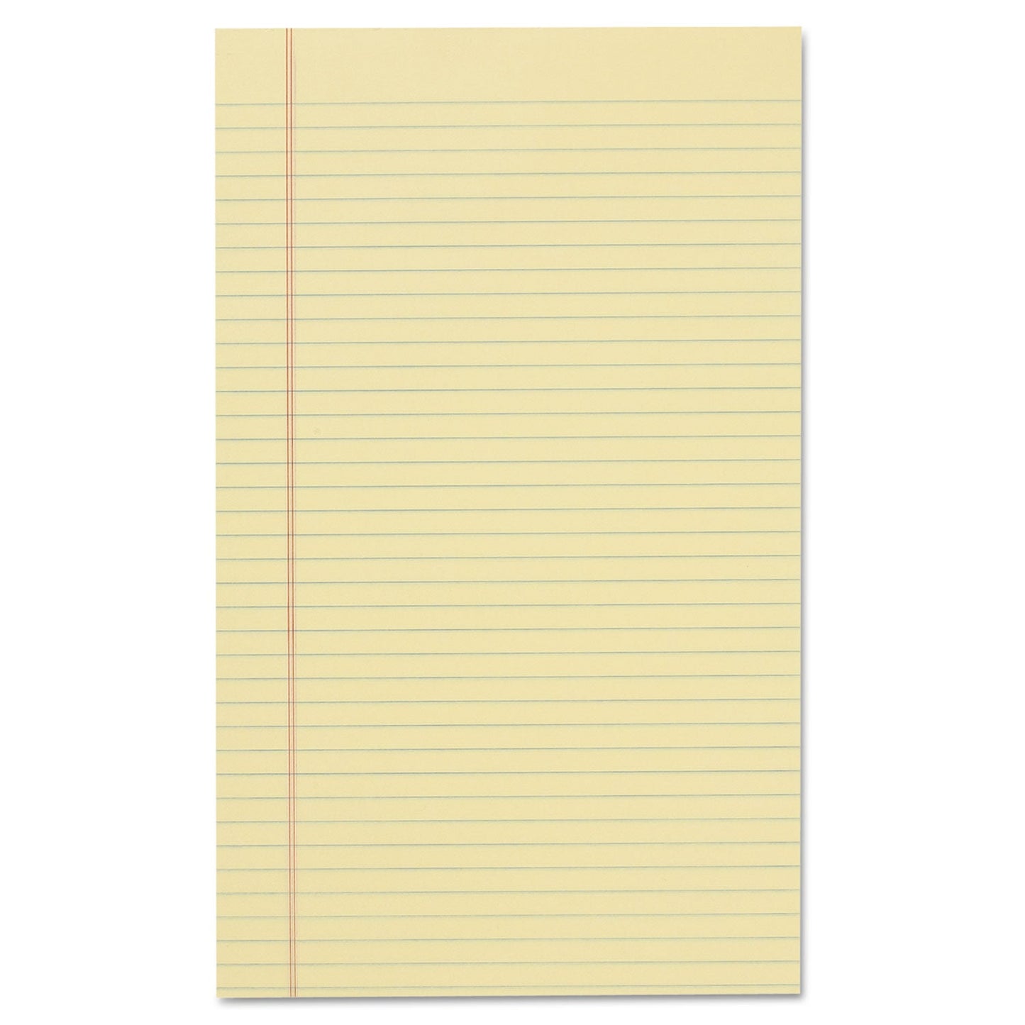 Universal Glue Top Pads, Wide/Legal Rule, 50 Canary-Yellow 8.5 x 14 Sheets, Dozen