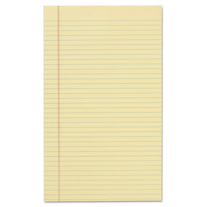 Universal Glue Top Pads, Wide/Legal Rule, 50 Canary-Yellow 8.5 x 14 Sheets, Dozen