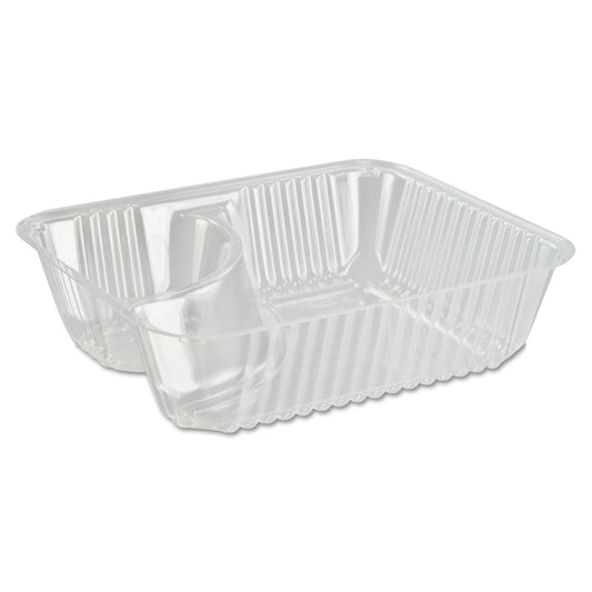 Dart ClearPac Small Nacho Tray, 2-Compartments, 5 x 6 x 1.5, Clear, Plastic, 125/Bag, 2 Bags/Carton