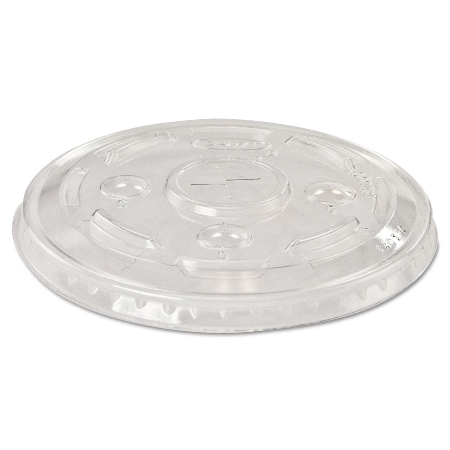 Dart PETE Flat Straw-Slot Cold Cup Lids, Fits 16 oz to 24 oz, Clear, 100/Pack, 10 Packs/Carton