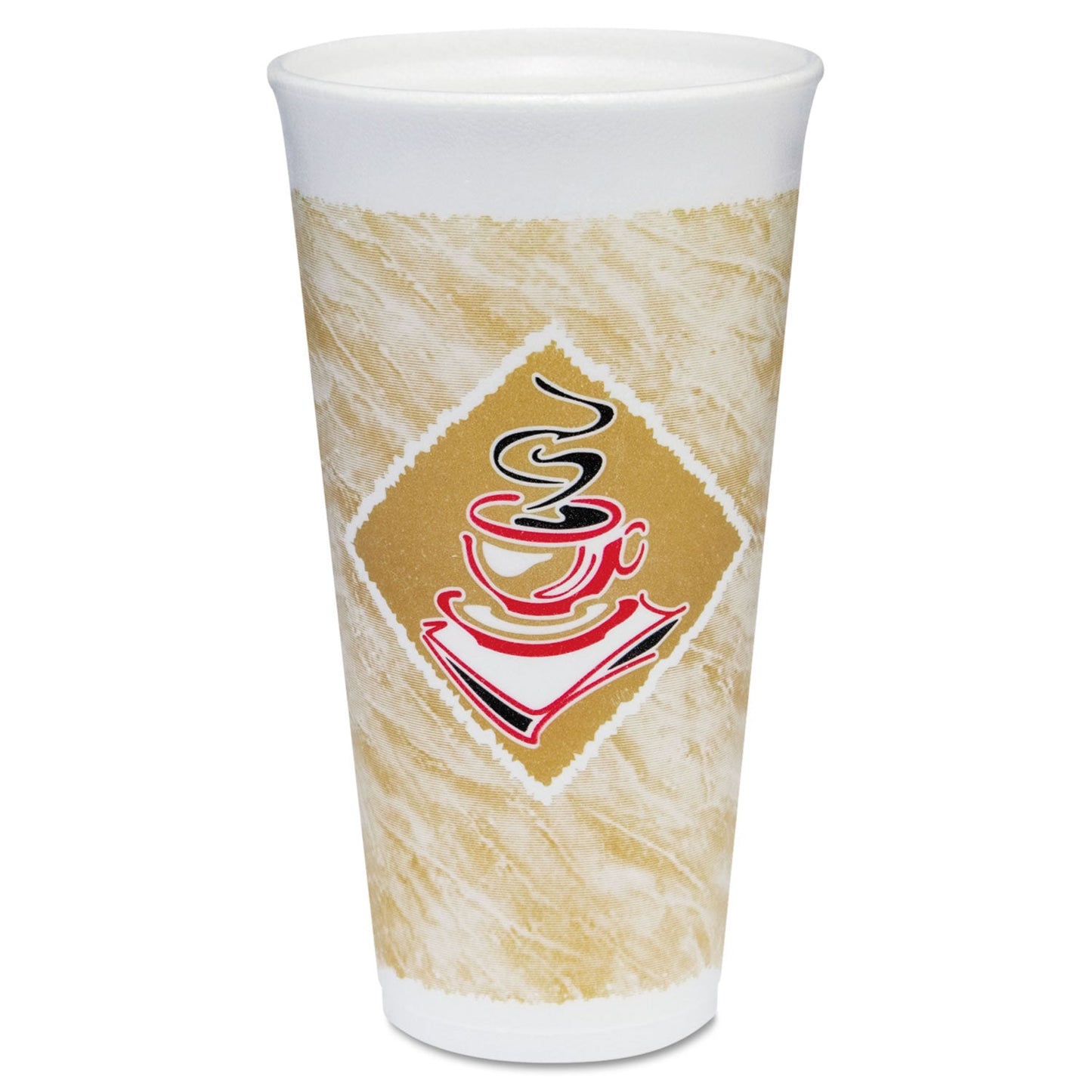 Dart Cafe G Foam Hot/Cold Cups, 20 oz, Brown/Red/White, 500/Carton