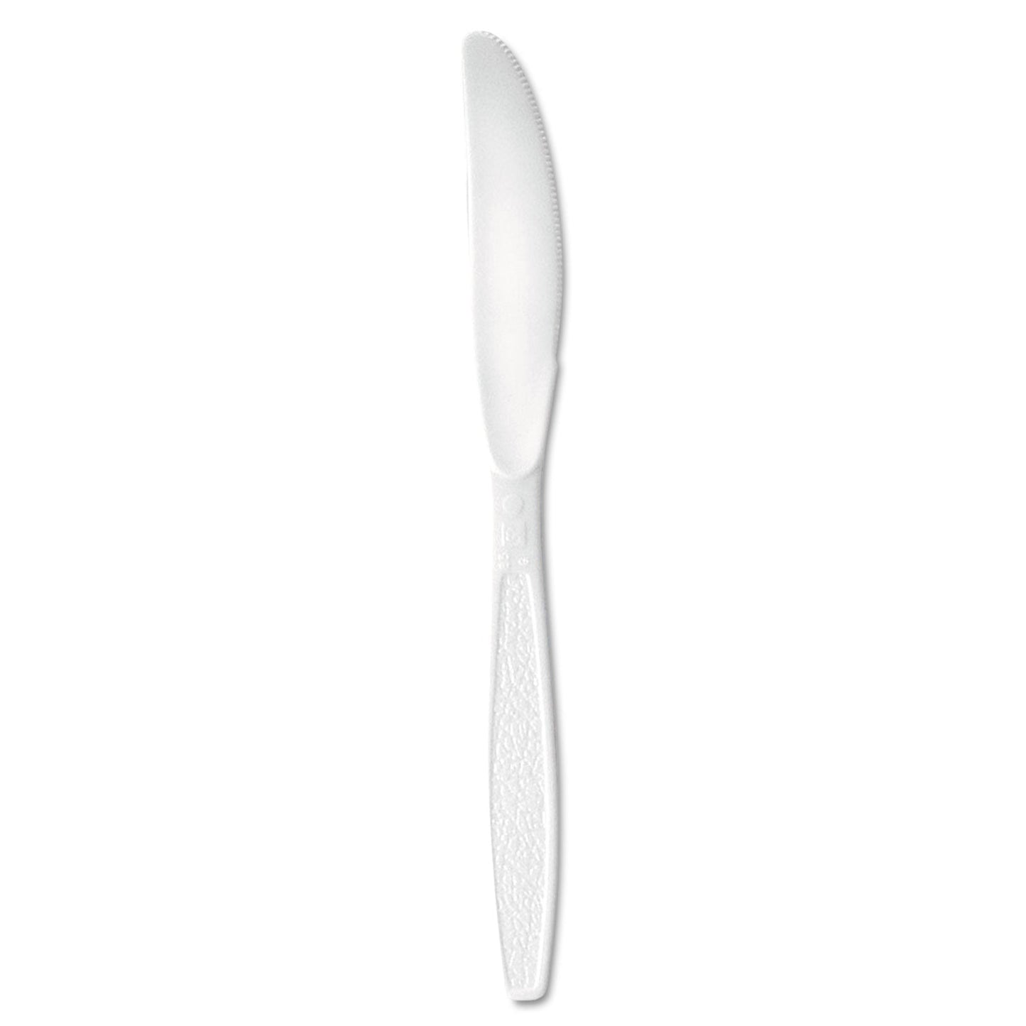 Dart Extra-Heavy Polystyrene Knives, White, Guildware Design, Bulk, 1,000/Case