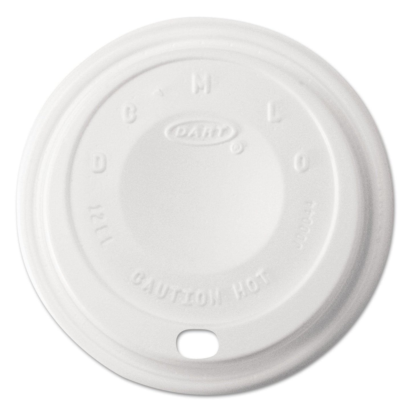 Dart Cappuccino Dome Sipper Lids, Fits 12 oz, White, 1,000/Carton