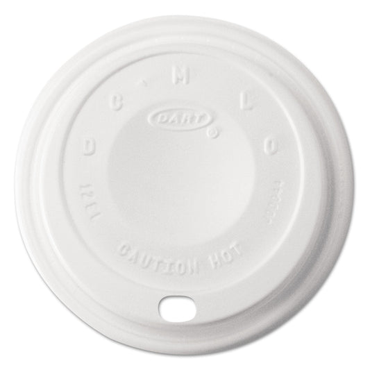 Dart Cappuccino Dome Sipper Lids, Fits 12 oz, White, 1,000/Carton