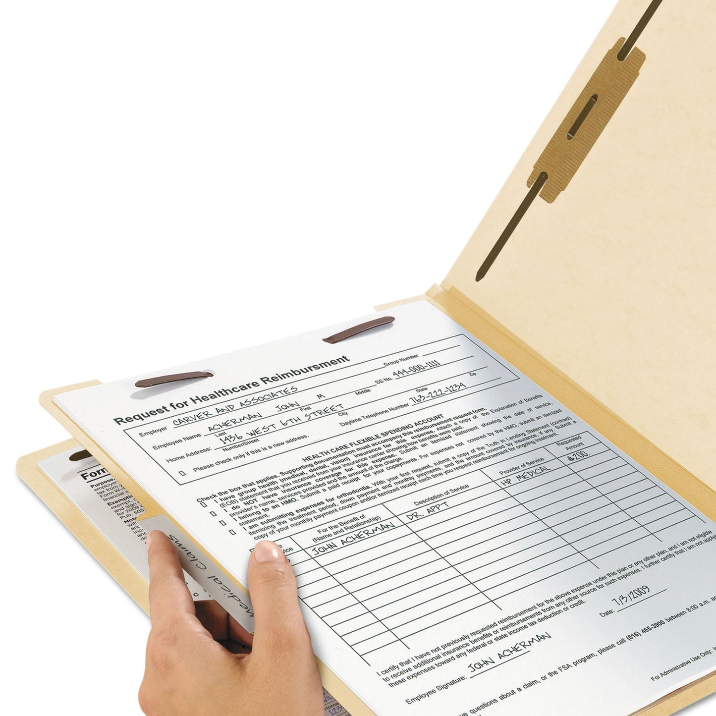 Smead Manila Four- and Six-Section Top Tab Classification Folders, 1 Divider, Letter Size, Manila, 10/Box