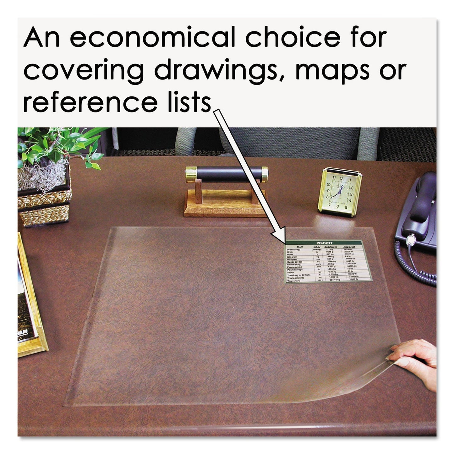 Artistic Second Sight Clear Plastic Desk Protector, with Hinged Protector, 25.5 x 21, Clear