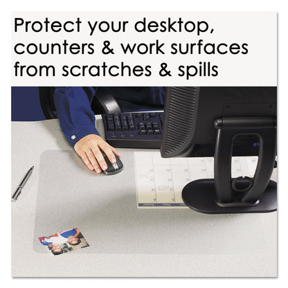 Artistic KrystalView Desk Pad with Antimicrobial Protection, Matte Finish, 36 x 20, Clear