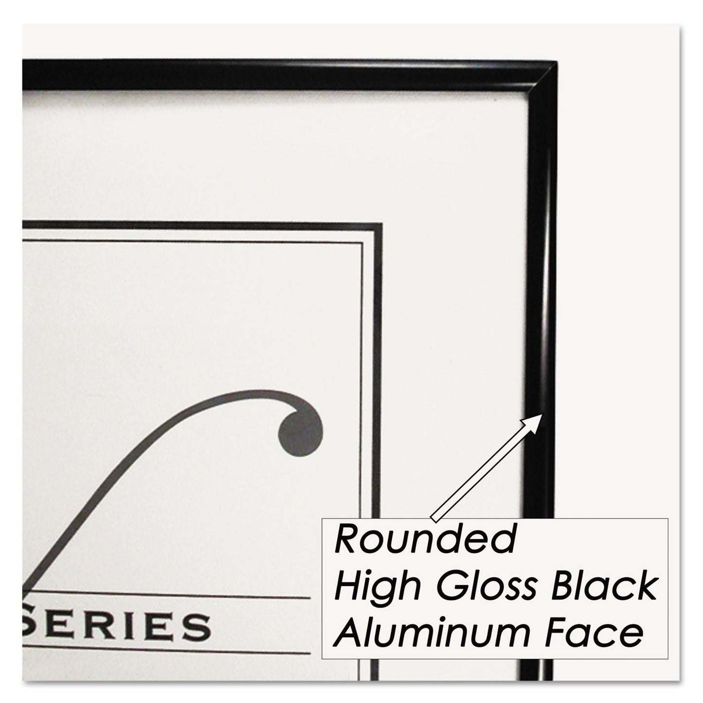NuDell Metal Poster Frame, Plastic Face, 24 x 36, Black