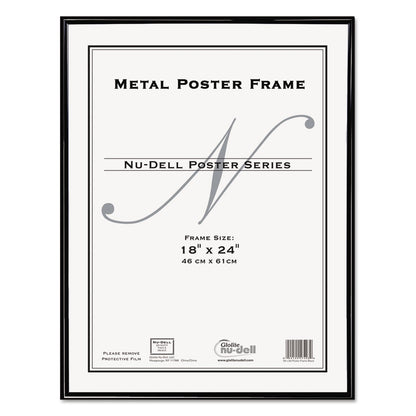 NuDell Metal Poster Frame, Plastic Face, 18 x 24, Black