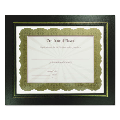 NuDell Leatherette Document Frame, 8.5 x 11, Black, Pack of Two