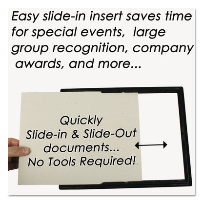 NuDell EZ Mount Document Frame with Trim Accent and Plastic Face, Plastic, 8.5 x 11 Insert, Black/Gold, 18/Carton