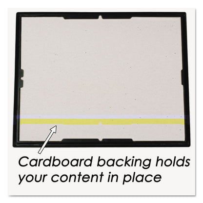 NuDell EZ Mount Document Frame with Trim Accent and Plastic Face, Plastic, 8.5 x 11 Insert, Black/Gold