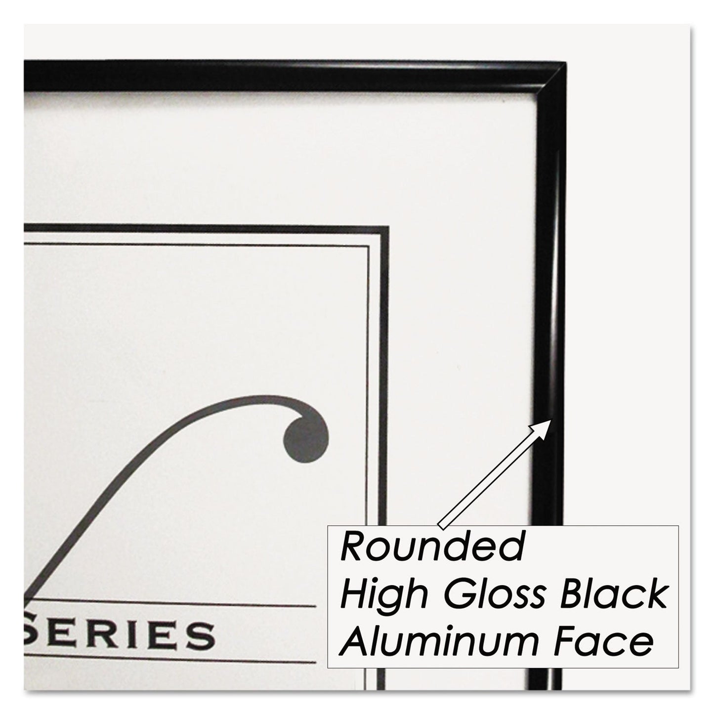 NuDell Metal Poster Frame, Plastic Face, 18 x 24, Black