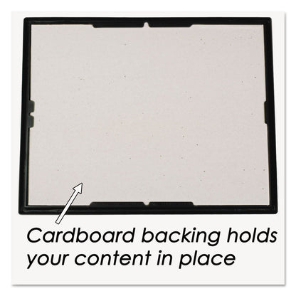 NuDell EZ Mount Document Frame with Trim Accent and Plastic Face, Plastic, 8.5 x 11 Insert, Black/Gold, 18/Carton