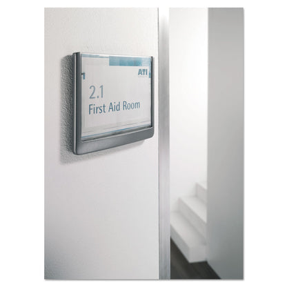 Durable Click Sign Holder For Interior Walls, 6.75 x 0.63 x 5.13, Gray