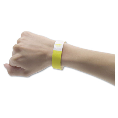 Advantus Crowd Management Wristbands, Sequentially Numbered, 9.75" x 0.75", Yellow, 500/Pack