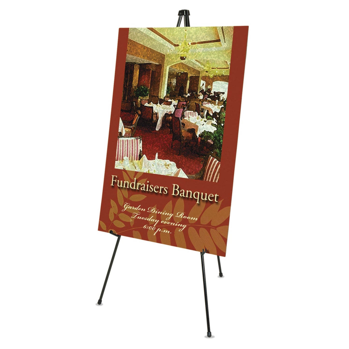 Quartet Heavy-Duty Adjustable Instant Easel Stand, 25" to 63" High, Steel, Black