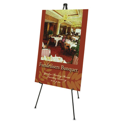 Quartet Heavy-Duty Adjustable Instant Easel Stand, 25" to 63" High, Steel, Black