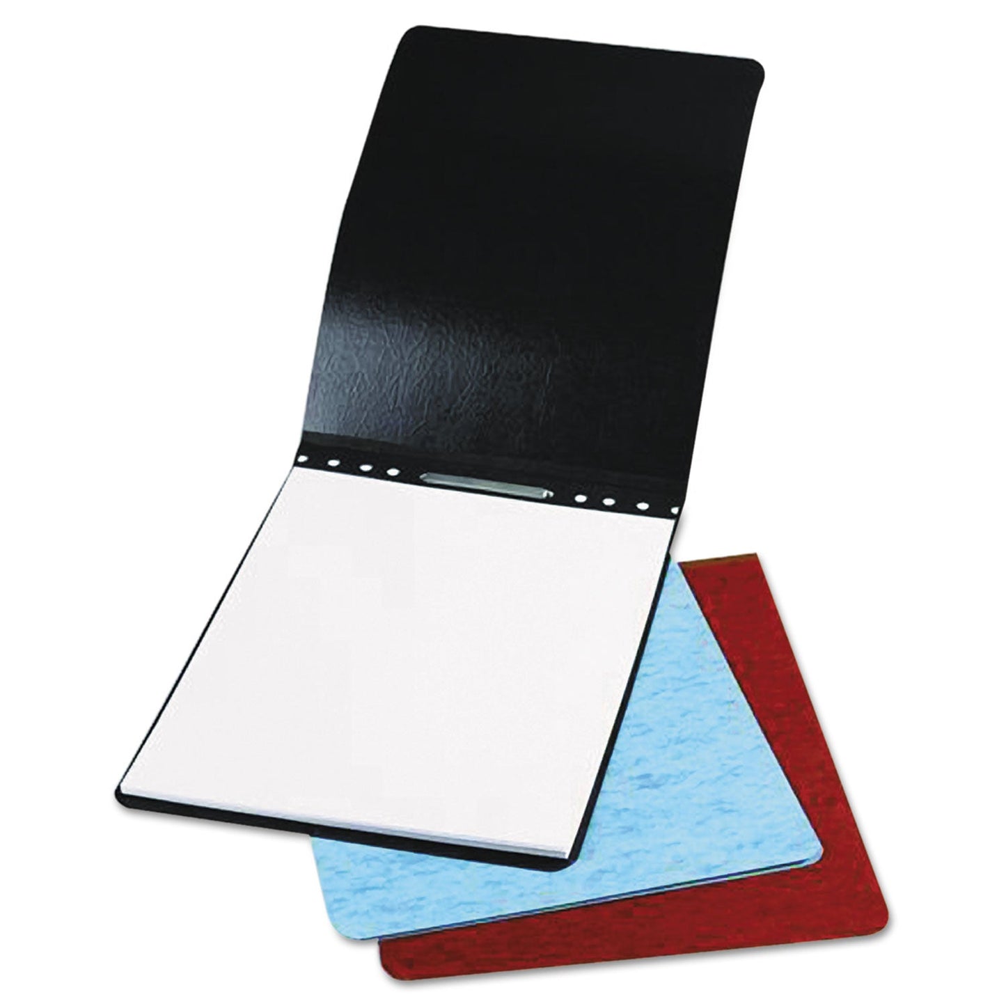 ACCO PRESSTEX Report Cover with Tyvek Reinforced Hinge, Two-Piece Prong Fastener, 3" Capacity, 8.5 x 11, Red/Red
